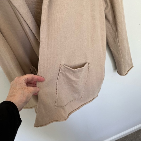 Eileen Fisher Womens Organic Cotton Blazer Size XL Open Front Exposed Seams Soft - Picture 4 of 9